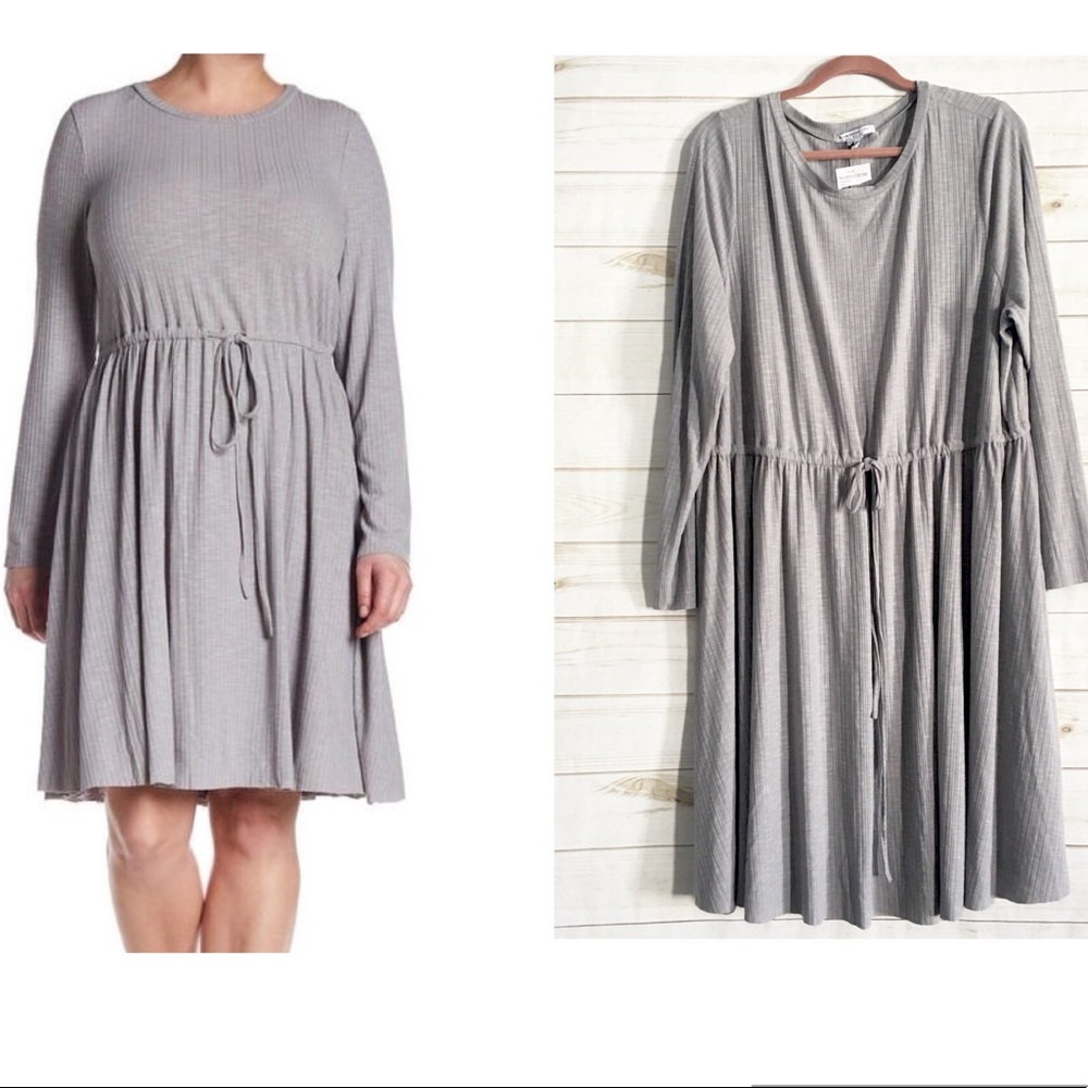 Glamorous‎ Curve Drawstring Long Sleeve Tunic Dress